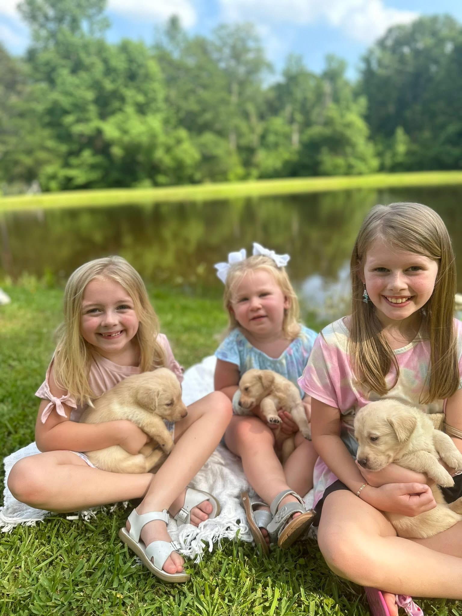 Children sharing a family moment outdoors